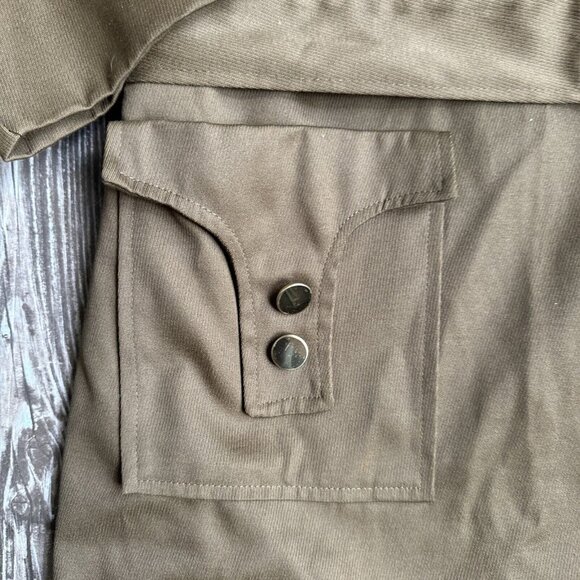 Vtg Trench Coat Womens S Military Overcoat‎ 70s Groovy Grunge Belted Hippie - Picture 2 of 7